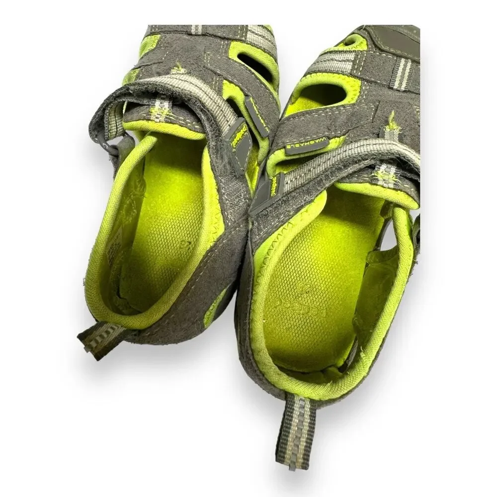 Pediped Unisex Kids Shoes Sz 11 11.5 28 Flex Sahara Gray Lime Water‎ Safe Boys